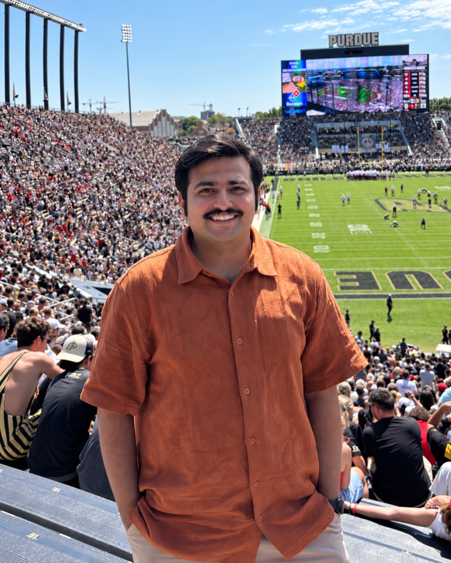 Tejaswi Panchagnula at Purdue’s Ross-Ade Stadium